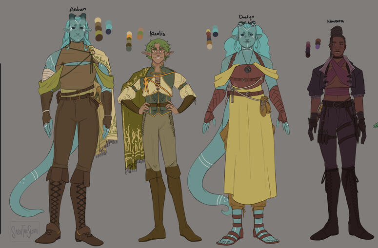 Four Characters, Four Outfits